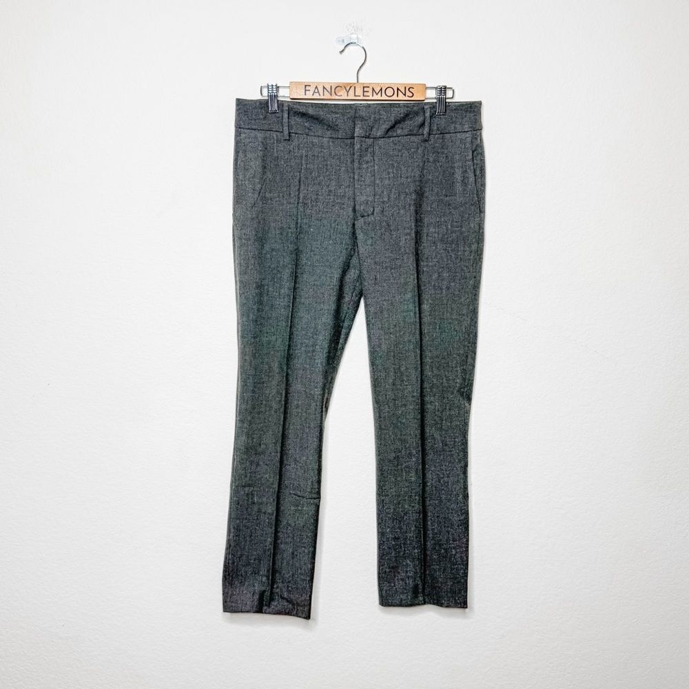Zara Basic Women's Classic Gray Dress Pants Tailored Straight-Leg Trousers Sz 10